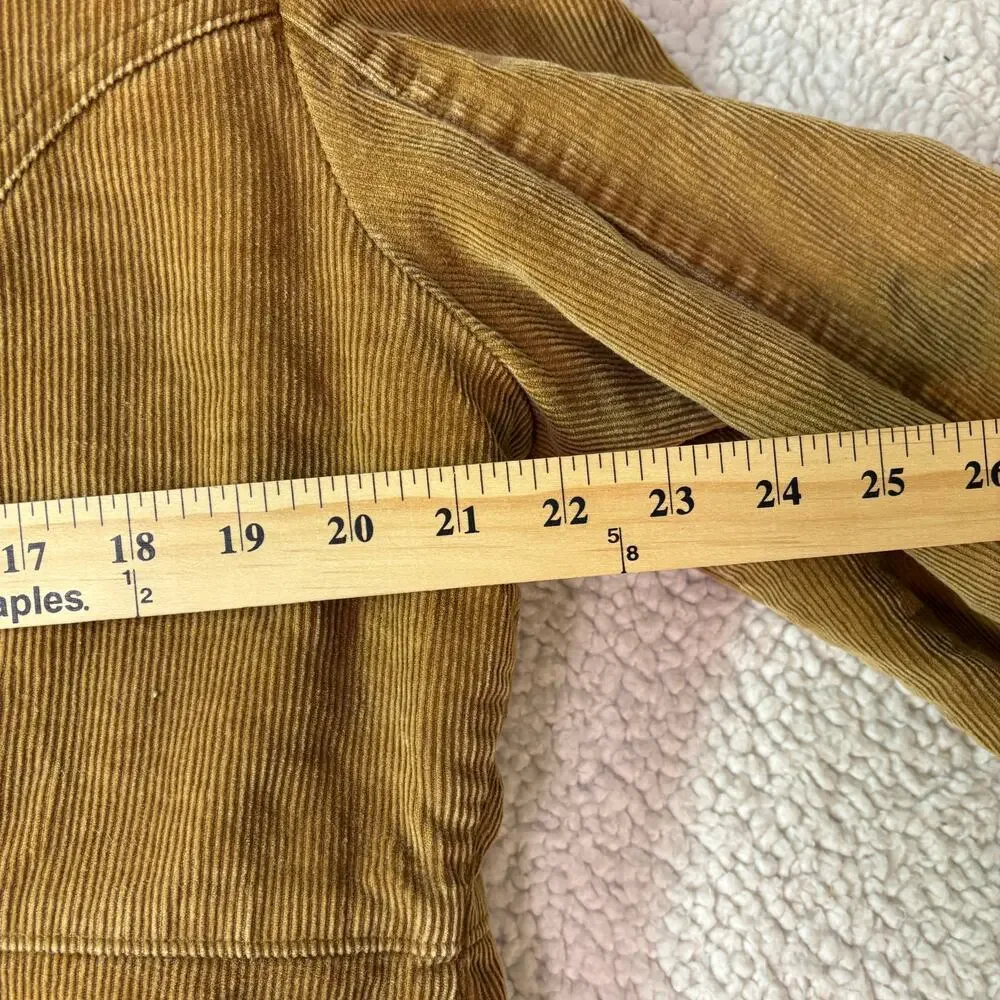 Vintage North Crest Jacket Womens XL 18 Brown Tan Corduroy Faux Fur Collar 90s - Picture 5 of 9